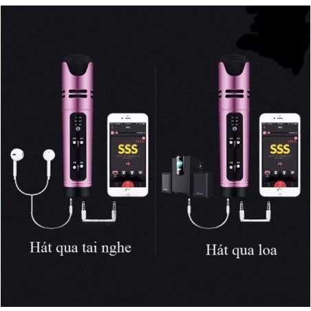 Micro C16 Bluetooth Hát Karaoke Livestream 3in1 [Loại 1, đủ phụ kiện, tiếng vang to, rõ đủ 6 chế độ âm thanh]