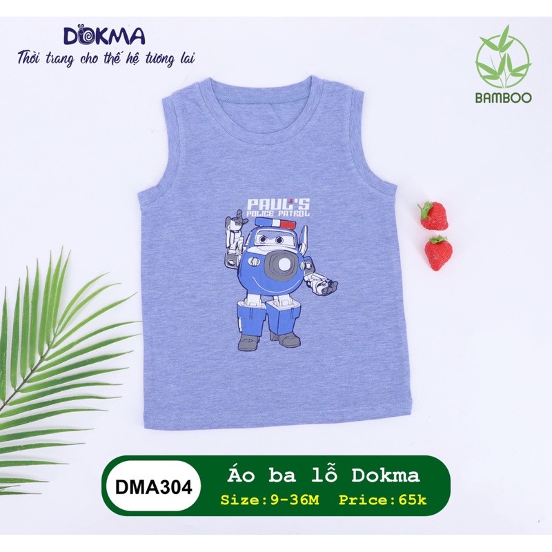 Xả hàng Áo ba lỗ Dokma in hình DMA304 (9-36M)