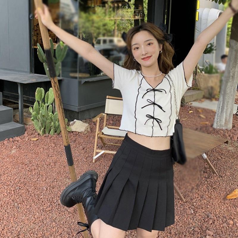Áo croptop dệt kim cổ tròn thời trang quyến rũ cho nữ