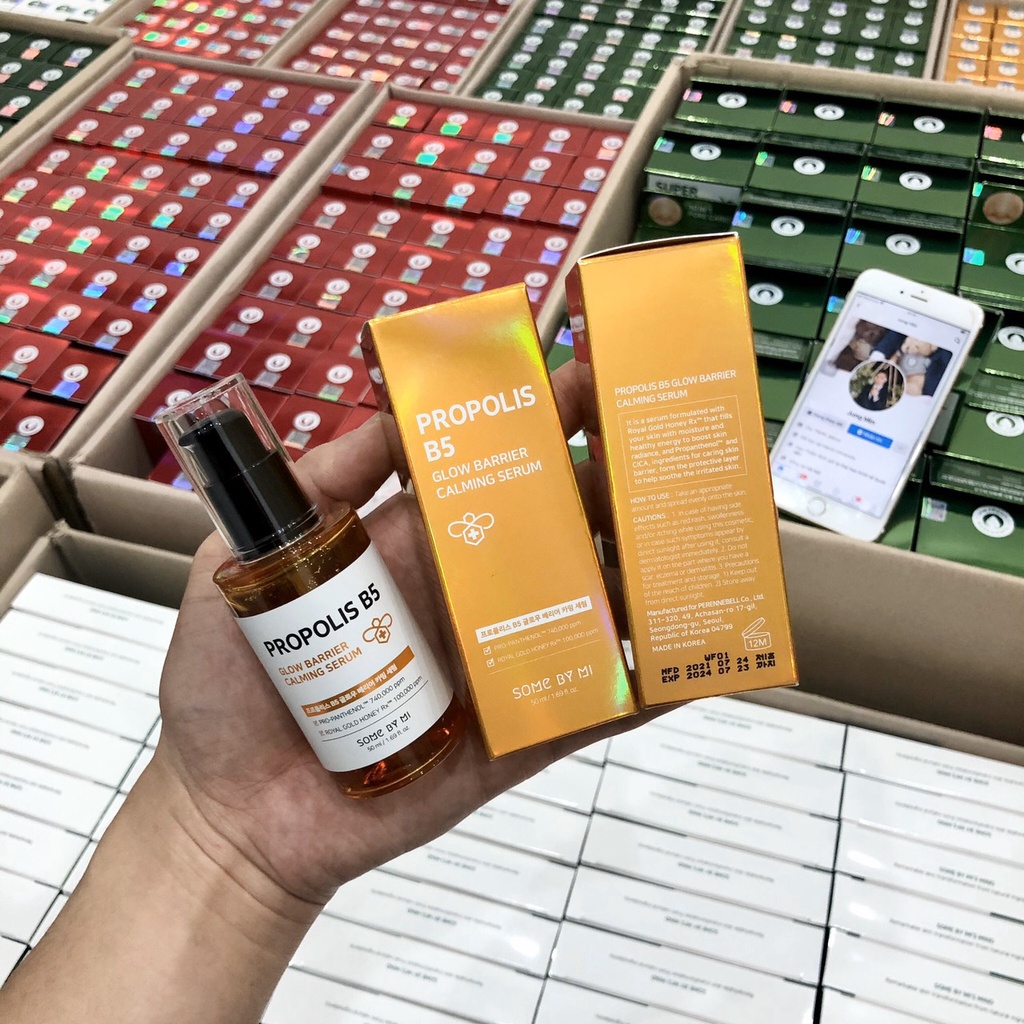 Tinh Chất Làm Dịu Da Chiết Xuất Mật Ong SOMEBYMI Propolis B5 Glow Barrier Calming Serum 50ml