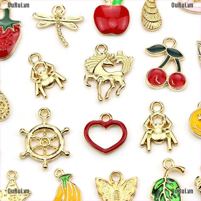 Bộ 50 Mặt Dây Chuyền Tráng Men Thủ Công Xinh Xắn