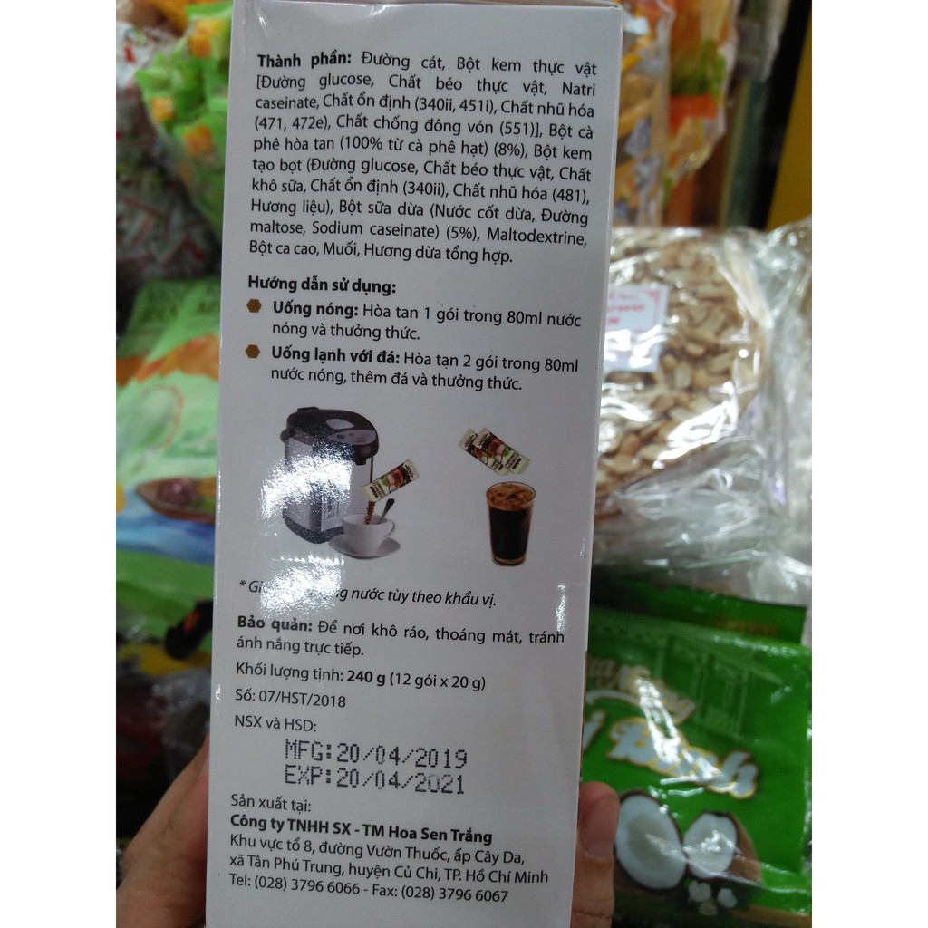 CÀ PHÊ DỪA - ROCKCAFE HỘP 240g ( 12 gói x 20g ) | BigBuy360 - bigbuy360.vn