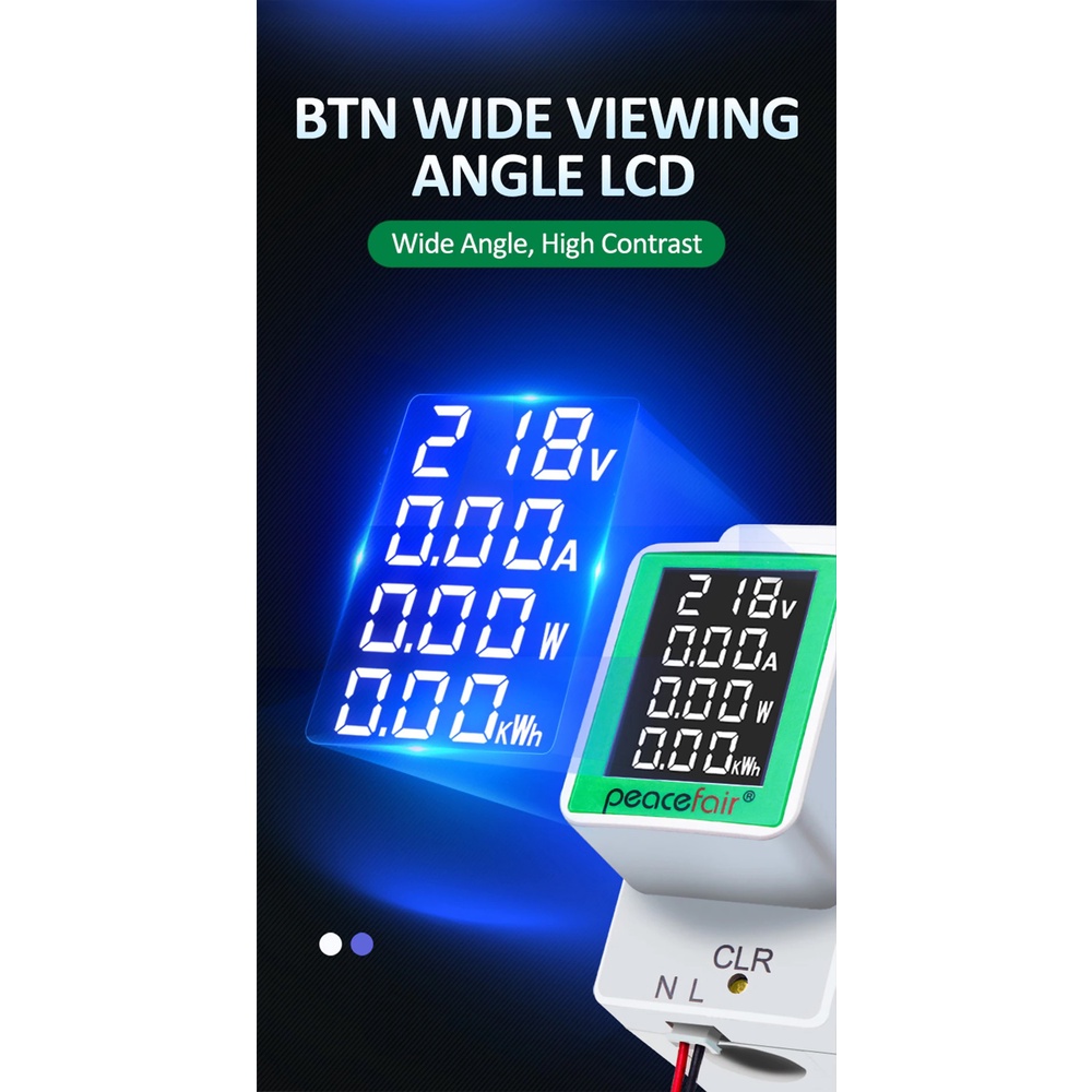 Đồng hồ đo Wattmeter Vôn kế Ampe kế Công suất AC 50-300V 100A - Lắp tủ điện mặt trời