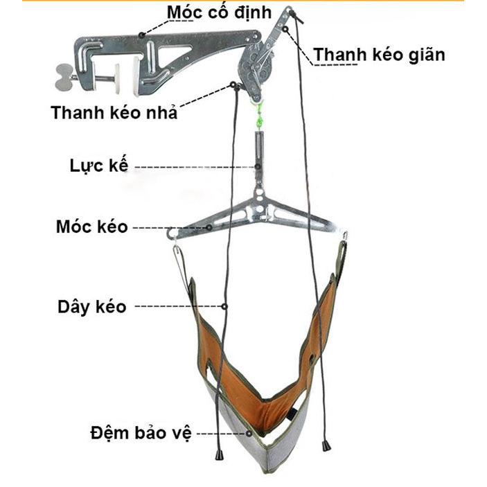 Đai treo Đai gắn cửa kéo giãn cột sống cổ tại nhà