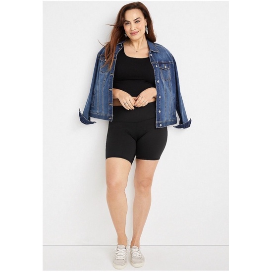 [Bigsize đến 100kg] Quần Legging Nữ Lửng Quần Biker Nữ Mầu Đen Cạp Cao Co Giãn Tốt