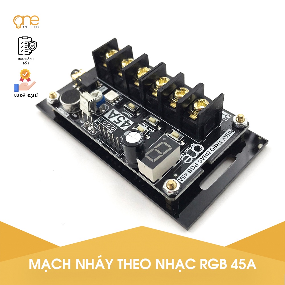 Mạch điều khiển LED RGB 7 màu nháy theo nhạc - Công suất 45A - Hàng chính hãng OneLed