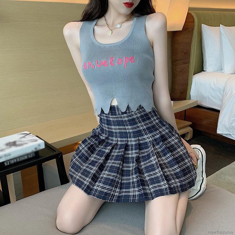 Áo Croptop Dệt Kim Nữ Phong Cách Hàn Quốc Quyến Rũ