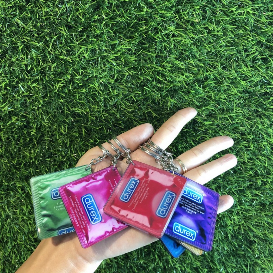 [Hình Chuẩn] Móc khóa mica in hình Durex 2 mặt - Móc khóa in hình cá nhân theo yêu cầu