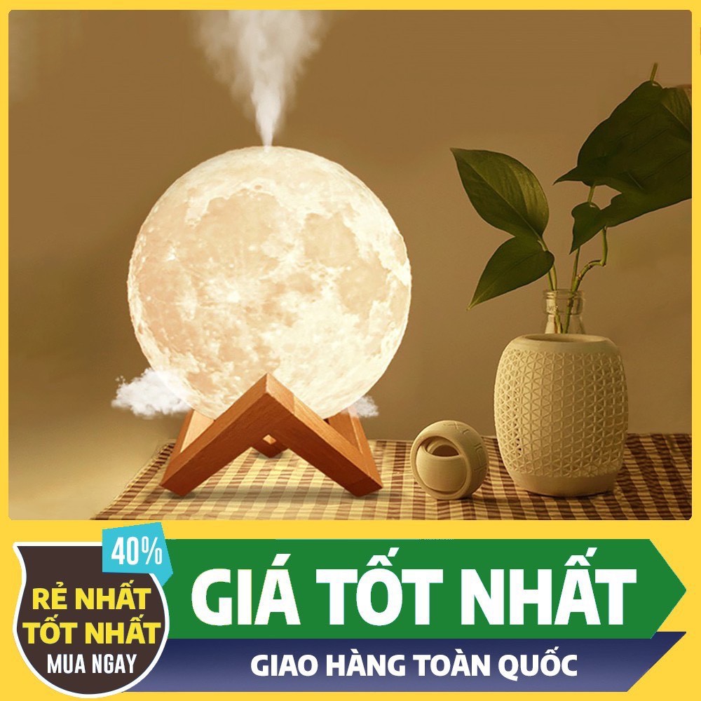 [ TẶNG TINH DẦU ] Đèn Ngủ Mặt Trăng - khuếch tán tinh dầu - phun sương tạo ẩm, không gian thoáng mát , giấc ngủ an lành