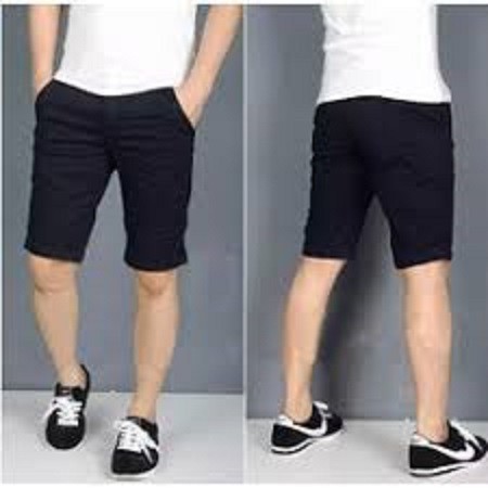 QUẤN SHORT KAKI NAM LƯNG THUN MÀU ĐEN