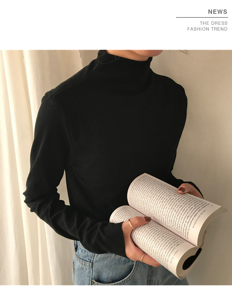 Áo Thun Tay Dài Cổ Cao Thời Trang Mùa Đông 2019 Cho Nữ | BigBuy360 - bigbuy360.vn