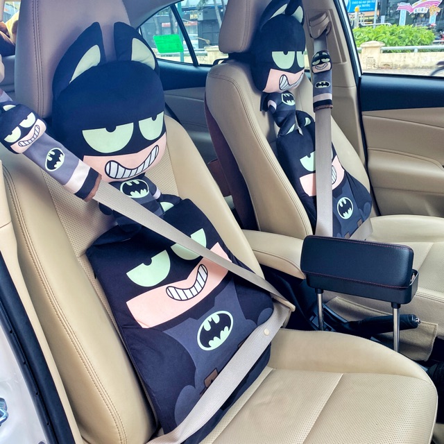 Combo gối dựa lưng, gối đầu xe oto, xe hơi siêu anh hùng- Gối xe hơi siu anh hùng cao cấp tại Nguyễn Gia group quận 5