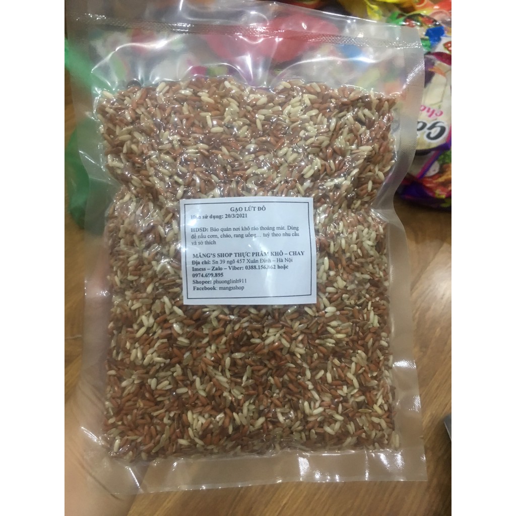 Gạo lứt đỏ dẻo Điện Biên thơm ngon gói 500g-1kg (Hút chân không)