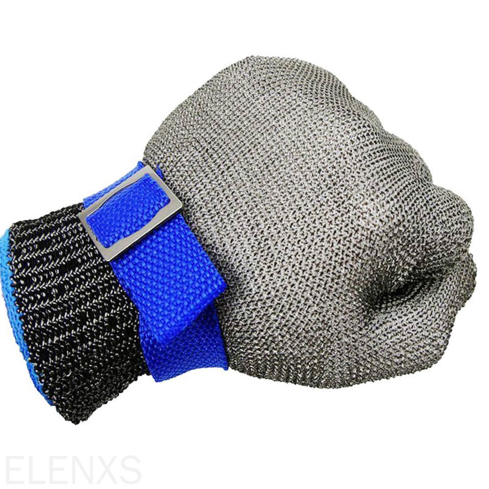 Găng tay dây lưới kim loại + găng tay cotton bảo vệ tay an toàn