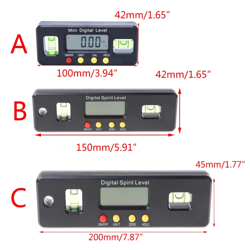 Thước Đo Góc Kỹ Thuật Số Kèm Hộp Đựng Có Màn Hình LCD Và Đèn Nền