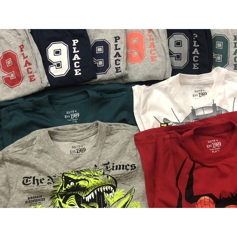 Bộ cotton dài tay place in hình cho bé trai dòng đại 14-47kg