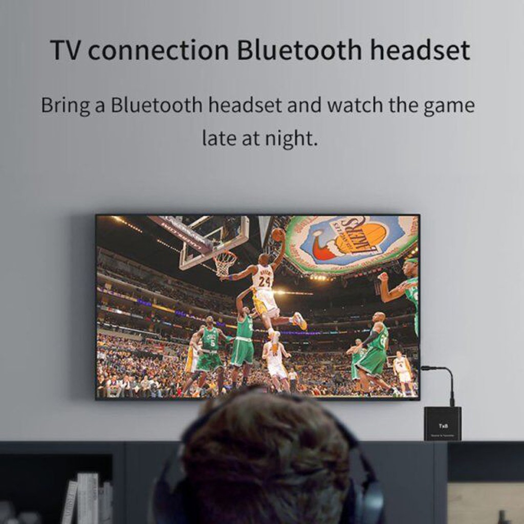 Bộ Thu Phát Sóng Bluetooth Tx8 5.0 2 Trong 1 Kèm Nút Điều Khiển Âm Lượng 3.5mm Cao Cấp Cho Xe Ô Tô Tv Và Máy Tính