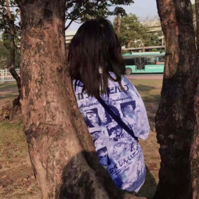 ❌Áo thun unisex loang màu in hình nhân vật hoạt hình kèm clip thật❌