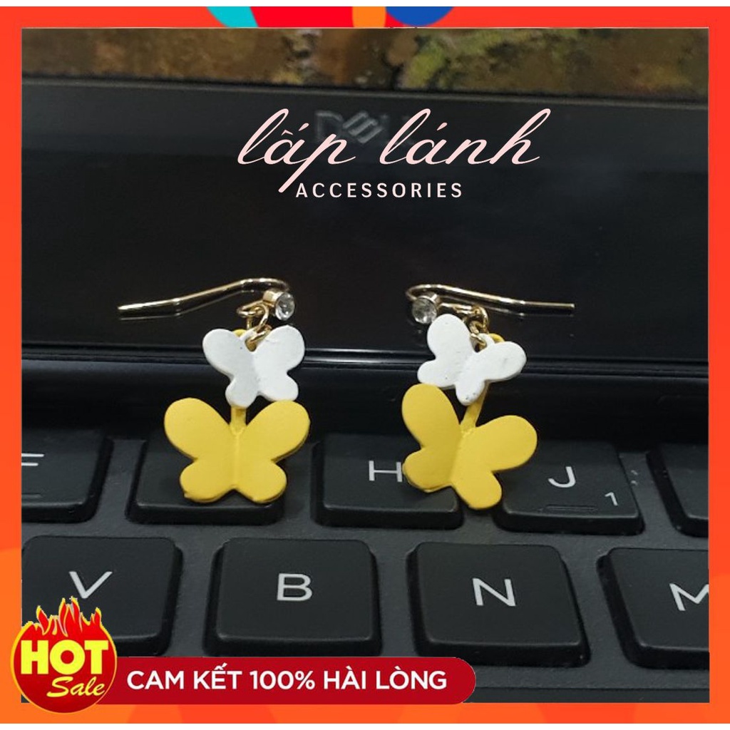 [HOT] BÔNG TAI KHUYÊN TAI HÌNH BƯỚM NƠ TRẮNG VÀNG PHONG CÁCH MÙA HÈ NHIỆT ĐỚI ĐI BIỂN THỜI TRANG DỄ THƯƠNG222BT070