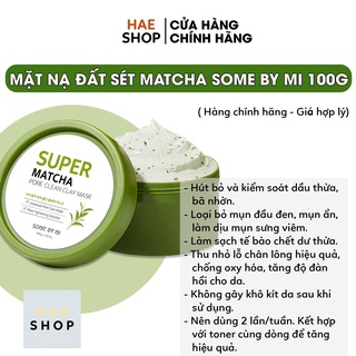Mặt Nạ Đất Sét Trà Xanh Giúp Thu Nhỏ Lỗ Chân Lông, Loại Bỏ Mụn Đầu Đen Some By Mi Super Matcha  Pore Clean Clay Mask