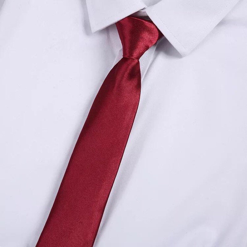 Cà vạt đỏ đô , cavat nam bản nhỏ 5cm