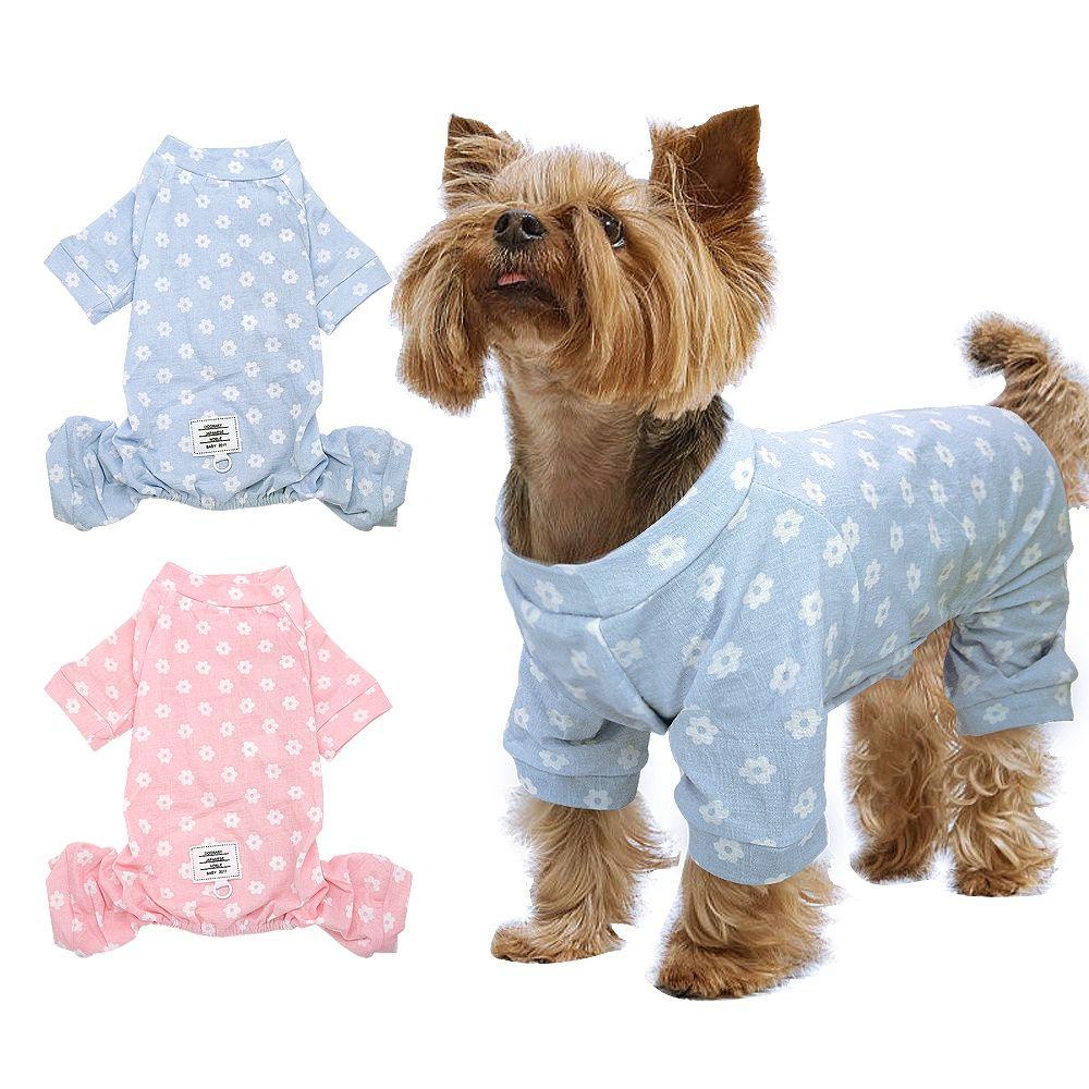 AUGUSTINA Bộ Đồ Ngủ Cotton 4 Chân In Họa Tiết Hoa Dành Cho Cún Cưng Chó Mèo Chihuahua