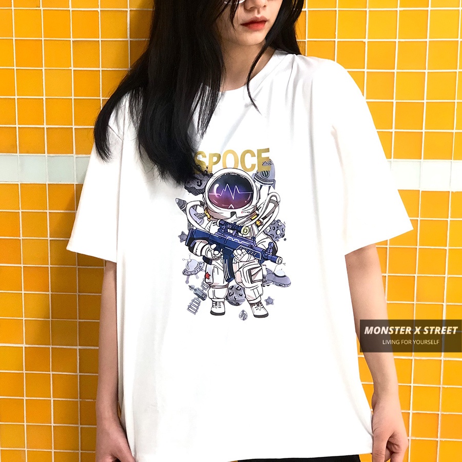 Áo thun unisex MONSTER X STREET Spoce phông tay lỡ nam nữ form rộng Local Brand