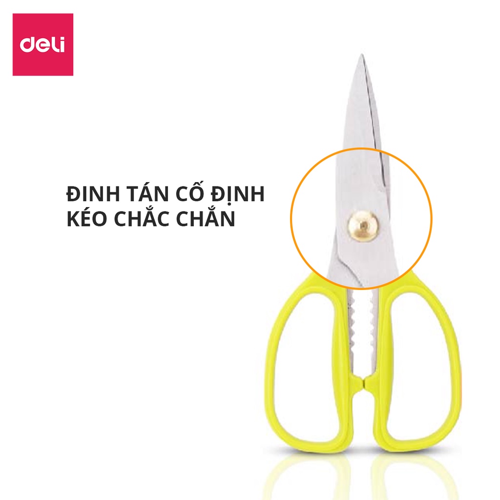 Kéo Nhà Bếp Văn Phòng Đa Năng Siêu Sắc Bén 190mm Deli 6038