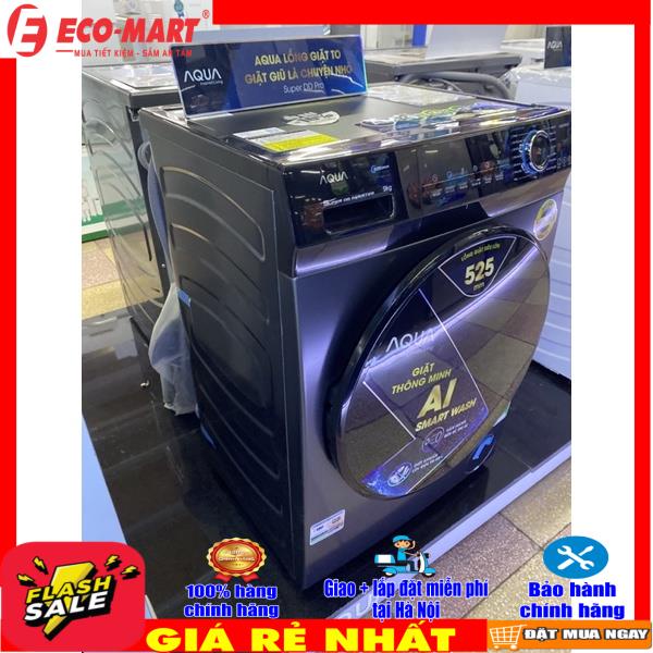 Máy giặt lồng ngang Aqua AQD-D903G.BK Inverter 9Kg