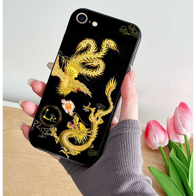 Ốp kính 3D cho iPhone 5/5s/5SE - iPhone 6/6s - iPhone 7/8 - iPhone 6+/6 Plus - iPhone 7+/8 Plus - iPhone Xsmax hình Rồng