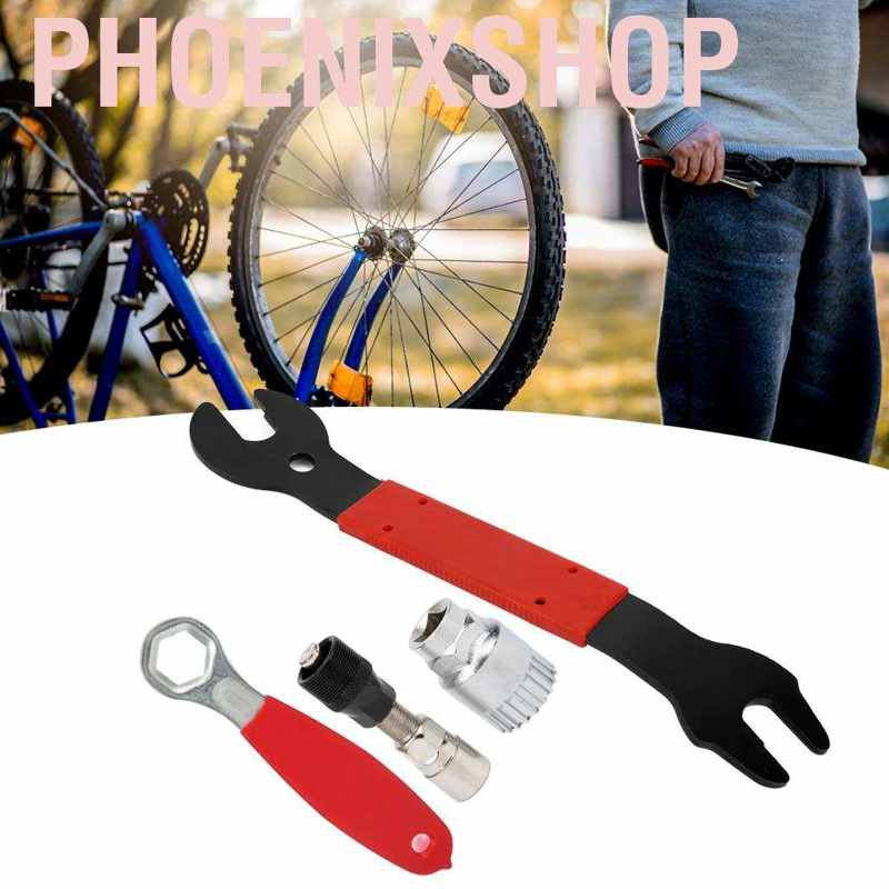 Phoenixshop Bicycle Repair Tool Crank Puller Wrench Maintenance Tools for Bike Assembling Set