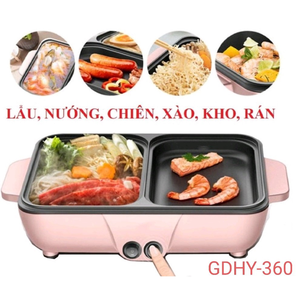 Bếp lẩu nướng 2in1 đa năng, Bếp Điện Đa Năng Siêu Tiện Dụng, Công Nghệ Hàn Quốc