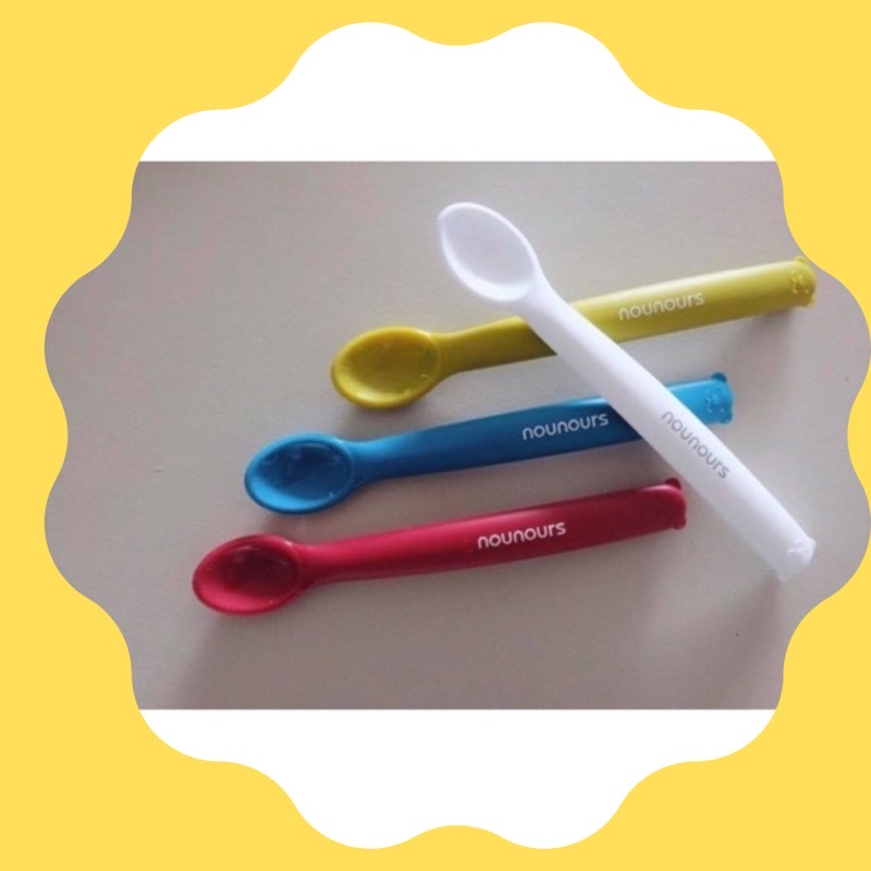 ￼Thìa Silicon NOUNOURS nội địa Hàn/ Muỗng ăn dặm Silicon cho bé từ 4M+
