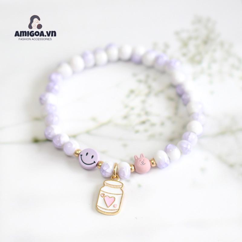 ✨✨Thời Trang Vòng Tay Mặt Hình Kỳ Lân / Thỏ Bằng Gốm Sứ Cho Nữ