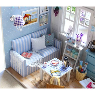 Mô Hình Nhà Búp Bê DIY - Căn Phòng Xanh H016