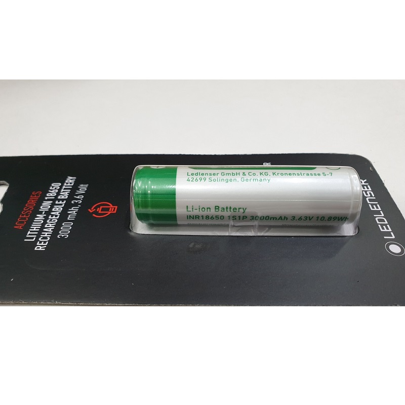 Phụ Kiện Pin Sạc Lithium - ion LEDLENSER 18650 3.63V 3000mAh, Cho MT10, MH10, H8R, M7R - Hàng Chính Hãng