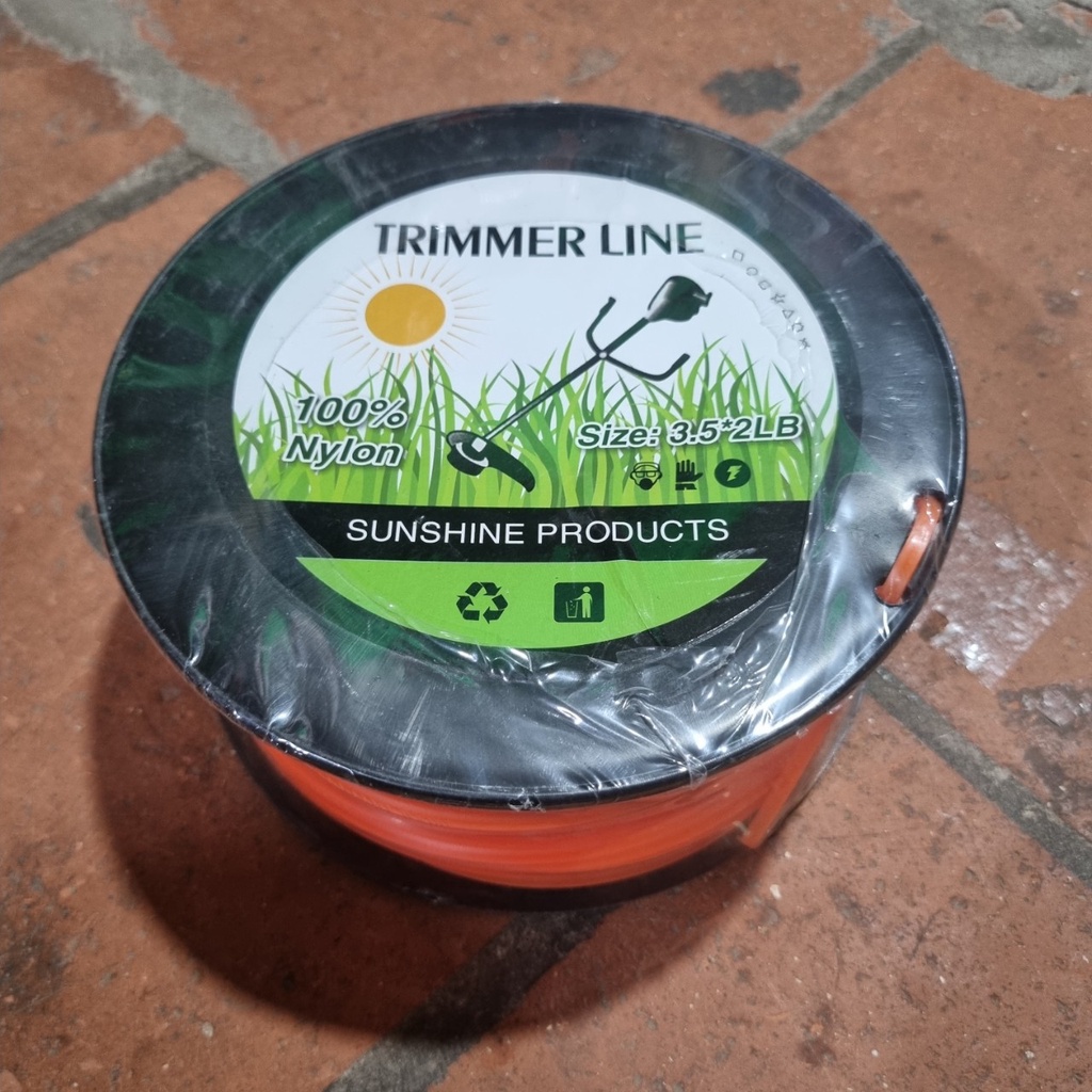 Cuộn Cước cắt cỏ vuông đỏ 3.5mm, trọng lượng 1kg, sắc bén và siêu dẻo dai...