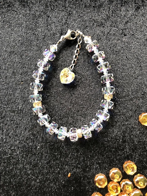 Vòng Tay Pha Lê Áo Bánh Cam Trụ 8 ly