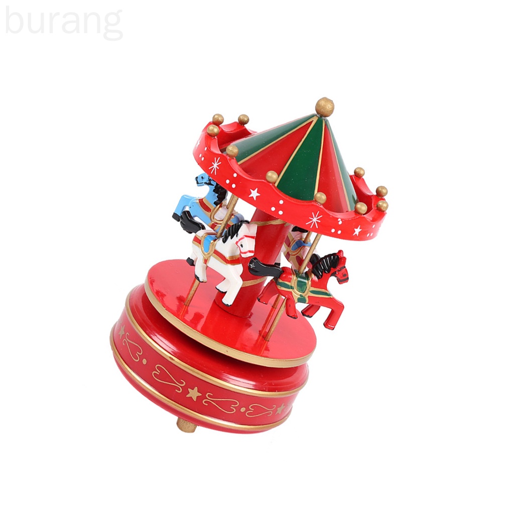 Hộp nhạc xoay tròn bằng nhựa di động trang trí Giáng Sinh