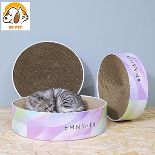 Bàn Cào Móng Hình Tròn Kiêm Ổ Nằm Cho Mèo
