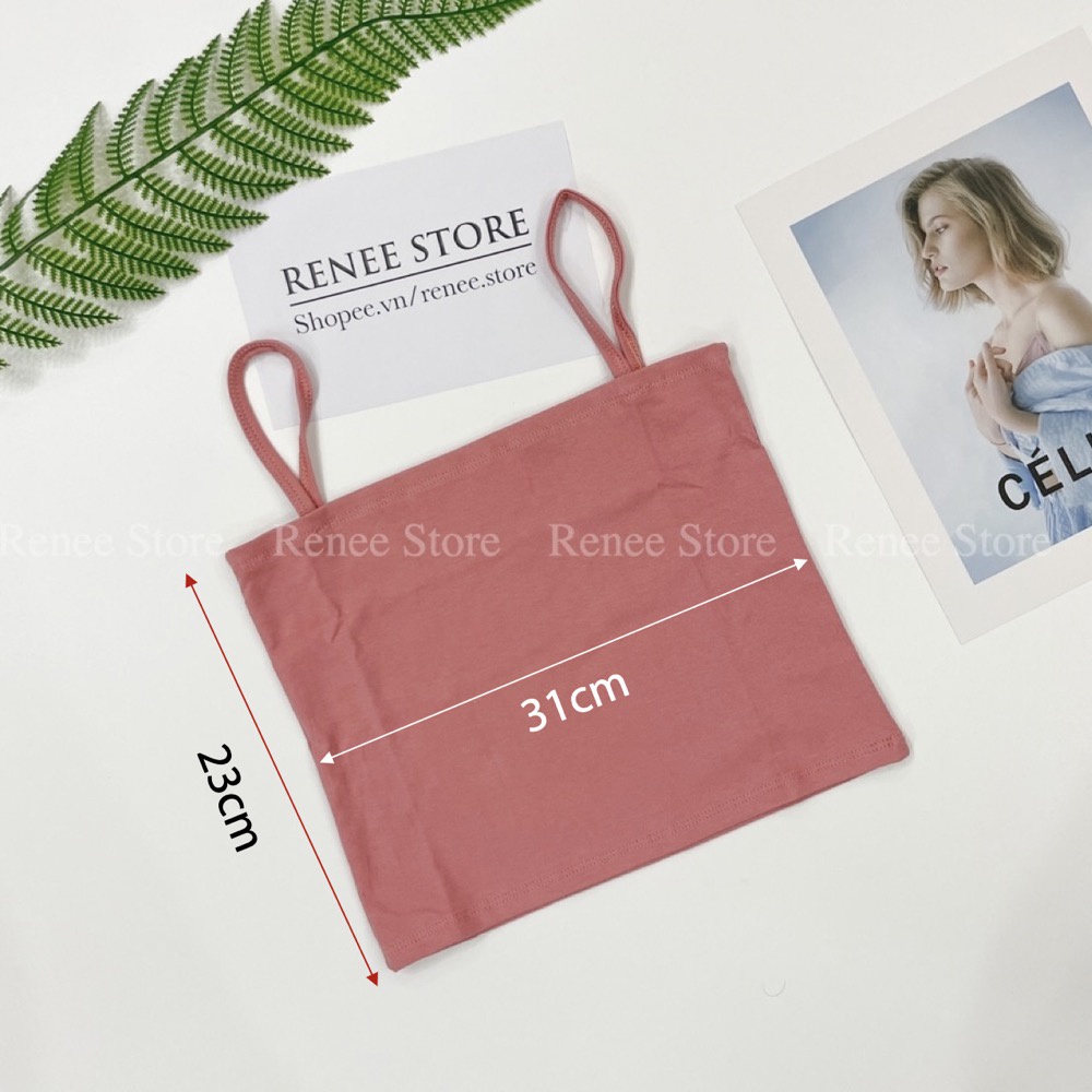 Áo Hai Dây Nữ RENEE - Áo Croptop Sợi Bún To Không Đệm Dáng Ngắn Vải Cotton Borip Co Giãn - AF1 | BigBuy360 - bigbuy360.vn