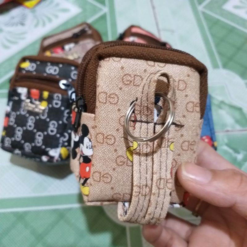 Móc khóa ba lô chuột Mickey 3 ngăn