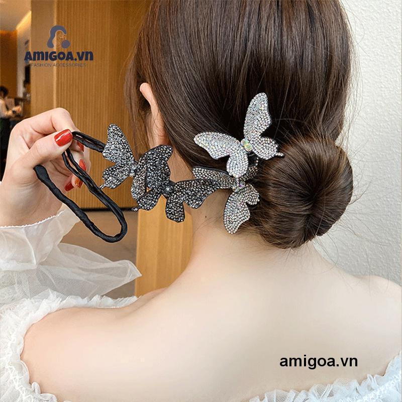 ✨✨Kẹp uốn tóc hình bướm đính đá thời trang Hàn Quốc