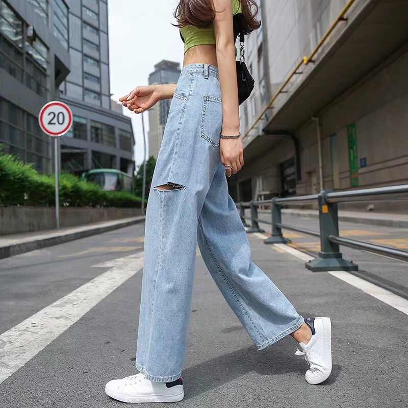 [ TIN TÔI ĐI!!! ] QUẦN JEAN ỐNG RỘNG NỮ CAO CẤP BABO DÀI RỘNG RÁCH 2 BE SƯỜN CAO CỰC HOT ĐỦ SIZE CỰC CÁ TÍNH NHÉ-NL12358