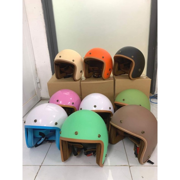 Mũ bảo hiểm 3/4 đầu cao cấp lót đệm mút xốp eps thoáng khí