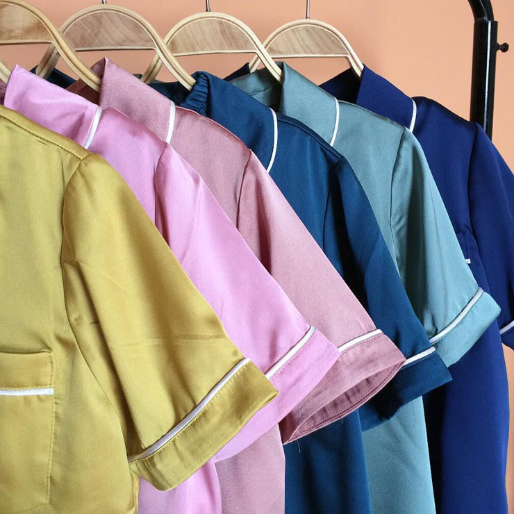 Bộ Pyjama Lụa trơn Ngắn Tay hàng loại I, Bộ Ngủ Lụa hàng cao cấp Hachidesigns | BigBuy360 - bigbuy360.vn