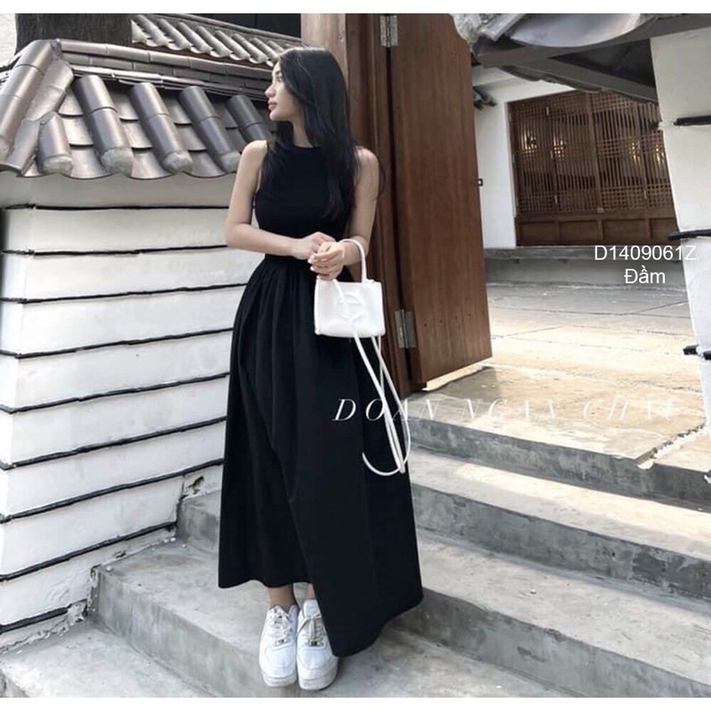 Đầm maxi dài cổ tròn sát nách CƯNG TT1409