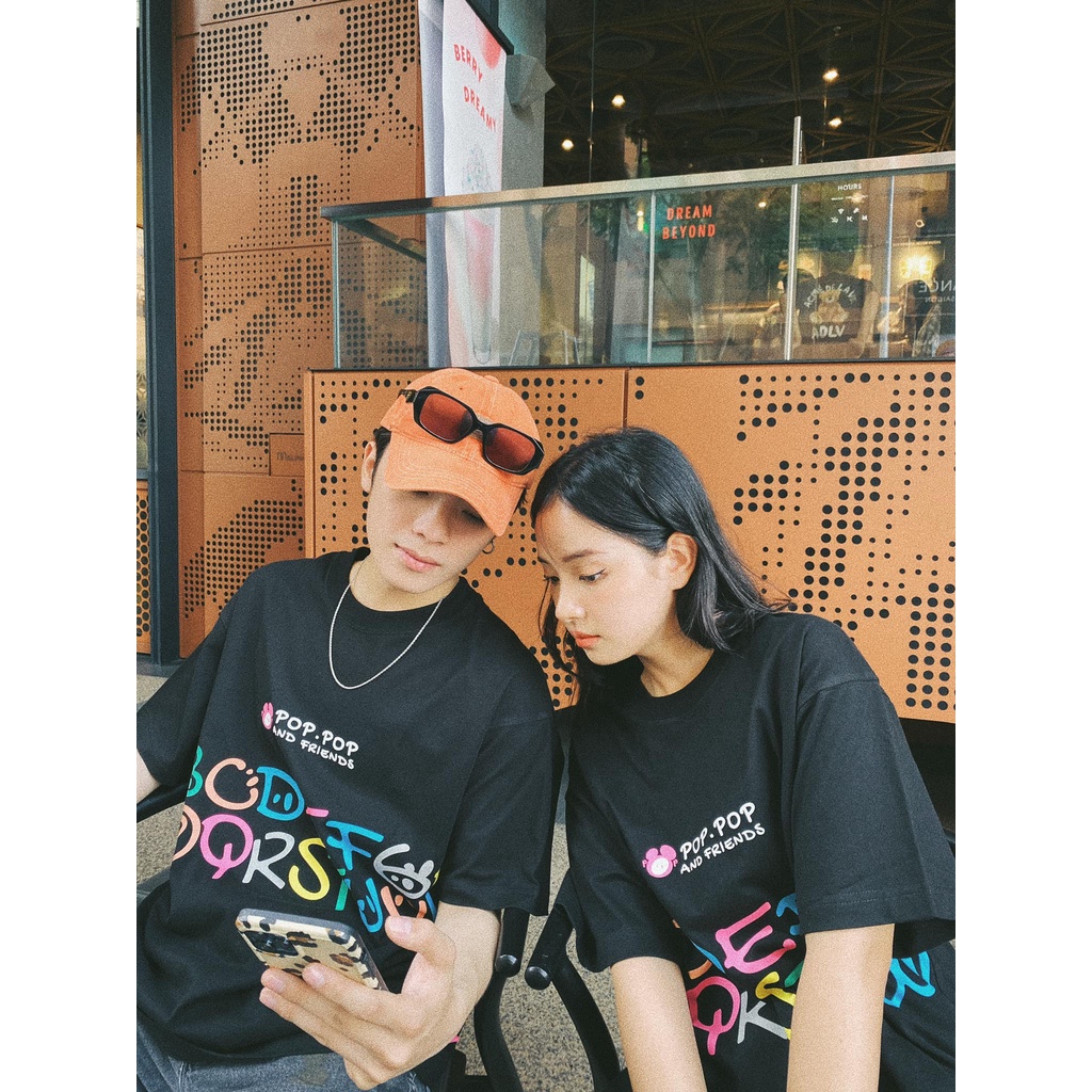 Áo thun POPPOP RAINBOW ALPHABET TEE