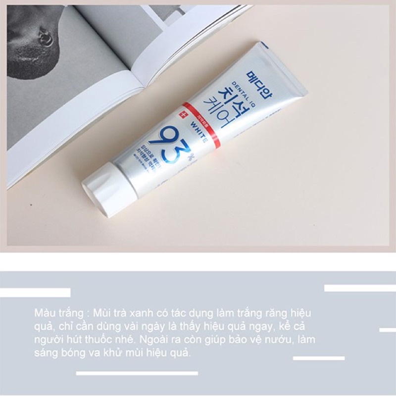 Kem Đánh Răng Giúp Trắng Răng, Giảm Ố, Loại Bỏ Mùi Hôi Median Dental IQ 93% Toothpaste 120g