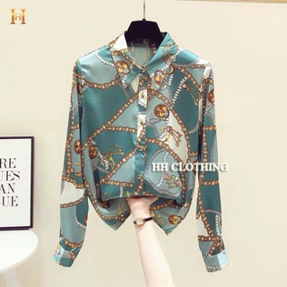 Áo sơ mi Lụa họa tiết Cao cấp